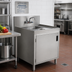 Thumbnail image #2 for Advance Tabco Prestige Wet/Dry Waste Cabinet with Hand Sink, Waste Chute, Front Hinged Door, and Deck-Mount Faucet