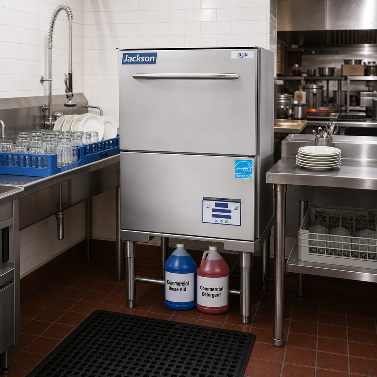 Product image #2 for Jackson Delta® Tall Freestanding Door-Type High-Temperature Sanitizing Glasswasher with Steam Elimination & Energy Recovery, 20" x 20" Rack