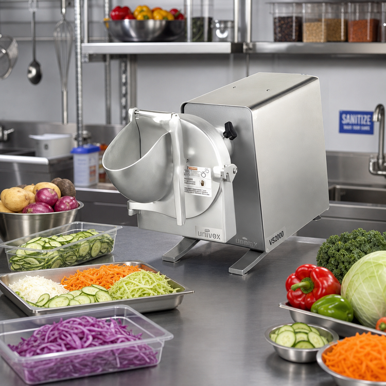 Product image #2 for Univex VS2000 High-Volume Vegetable Slicer/Shredder with Drive Unit, 700 RPM, 1 HP, 115V