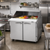 Thumbnail image #2 for Turbo Air PRO Series Mega Top Sandwich/Salad Prep Table with Slide-Back Lid, Rear-Mount Self-Contained, 36-1/4 Inch Wide, 2-Section, 15-Pan, 9 Cu. Ft.