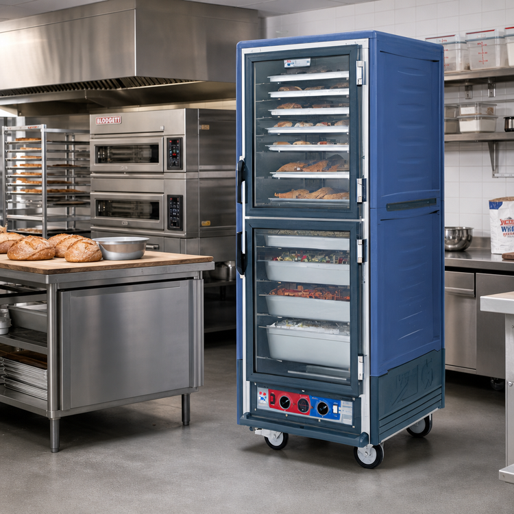 Product image #2 for Metro C5 3 Series Insulation Armour Full-Height Mobile Heated Holding & Proofing Cabinet, Low Watt, Blue, Dutch Clear Doors