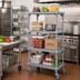 Thumbnail image #2 for Quantum Millenia Mobile Polymer Shelving Starter Unit with 4 Open Grid Shelves, 24 x 24 x 74 Inches, Gray