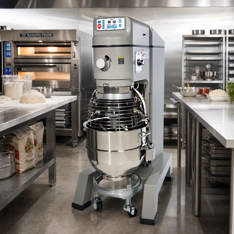 Product image #2 for Globe 60 Quart Planetary Pizza Floor Mixer, 2-Speed, 3 HP, with Digital Timer and Power Bowl Lift