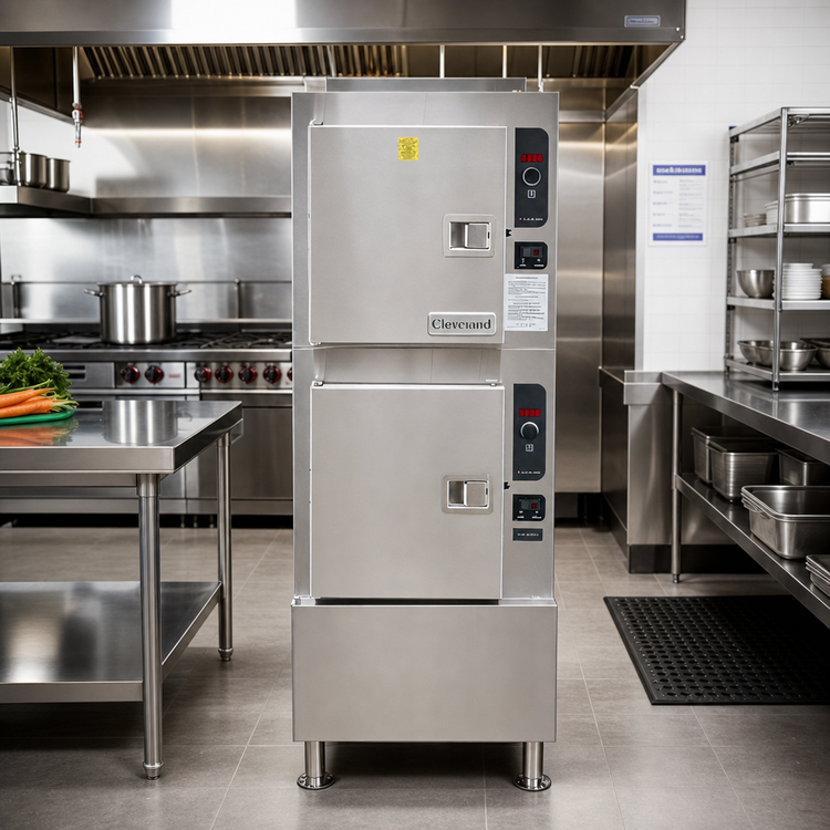Product image #2 for Cleveland Range Steamcraft Gemini 10 24-Inch Pressureless Gas Convection Steamer, 2-Compartment Floor Model
