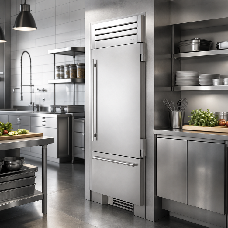 Product image #2 for 30-Inch Upright 1-Section Reach-In Refrigerator/Freezer Column with Built-In Ice Maker, Stainless Steel