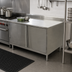 Thumbnail image #2 for BK Resources Enclosed Stainless Steel Work Table with Cabinet Base and Hinged Doors, 48 x 30 Inches