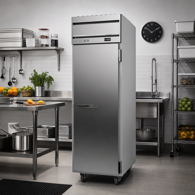 Product image #2 for Beverage-Air Horizon Series One-Section Reach-In Freezer, 21.06 Cu. Ft., Top-Mount Self-Contained, Solid Right-Hand Door