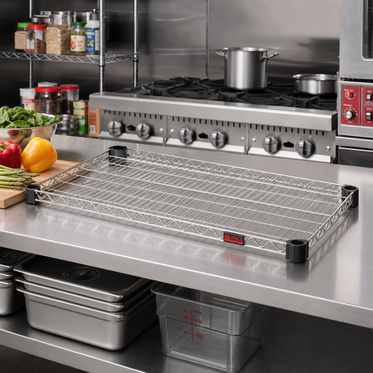 Product image #2 for Eagle QuadTruss Quad-Adjust Wire Shelf, 36 x 21 Inches, Stainless Steel Finish