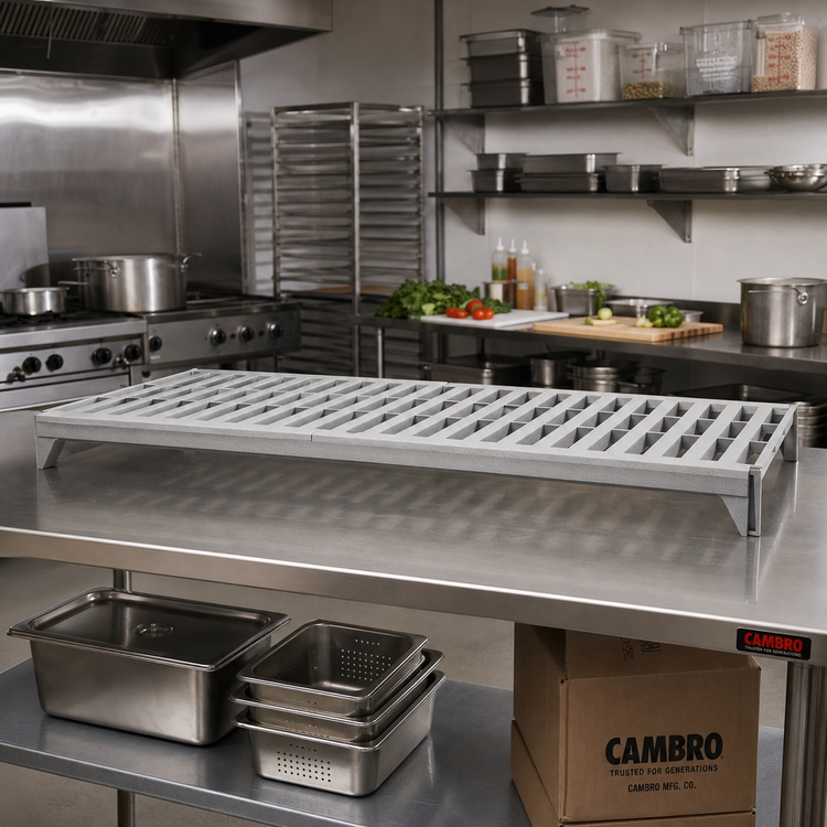 Product image #3 for Cambro Camshelving Premium Vented Shelf Kit, 72-Inch x 14-Inch, Speckled Gray