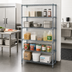 Thumbnail image #2 for Quantum Stationary Wire Shelving Starter Kit, 42 x 21 x 63 Inches, 5 Shelves, Gray Epoxy Antimicrobial Finish