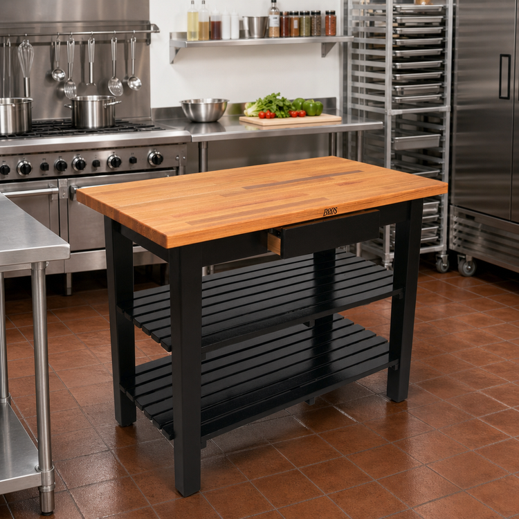 Product image #3 for John Boos Appalachian Red Oak Country Work Table with Painted Base, 48 x 30 x 34-3/4 Inches