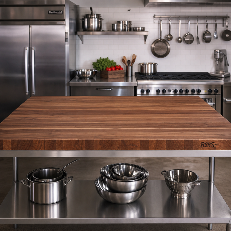 Product image #2 for Boos Block American Black Walnut Edge Grain Kitchen Countertop, 60 x 32 x 3 Inch, Varnique Finish
