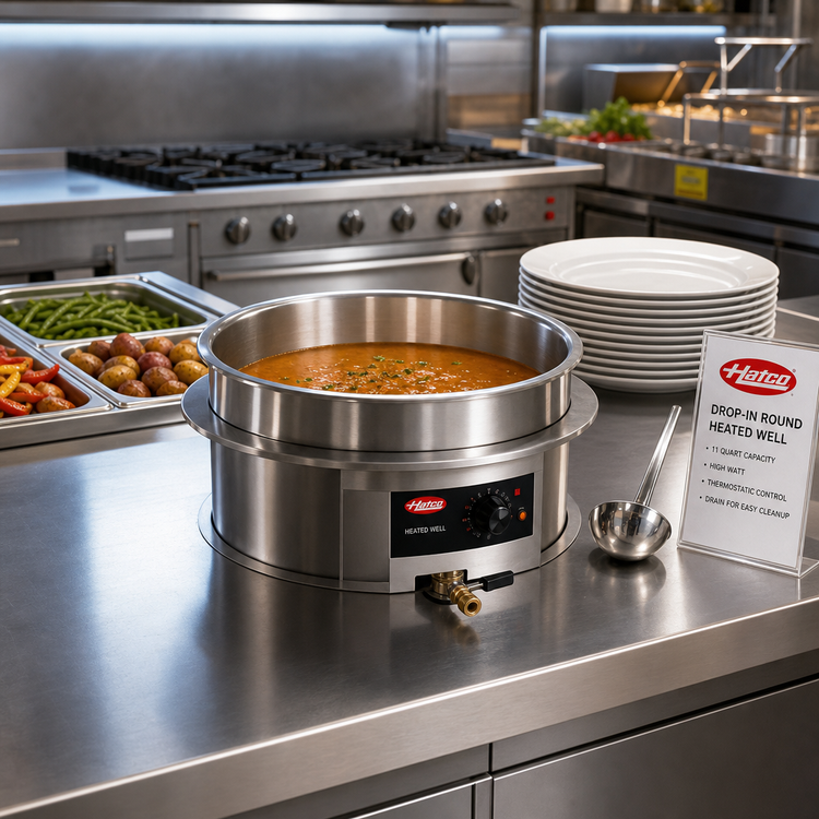 Product image #2 for Hatco Drop-In Round Heated Well, 11 Qt, High Watt, Thermostatic, With Drain