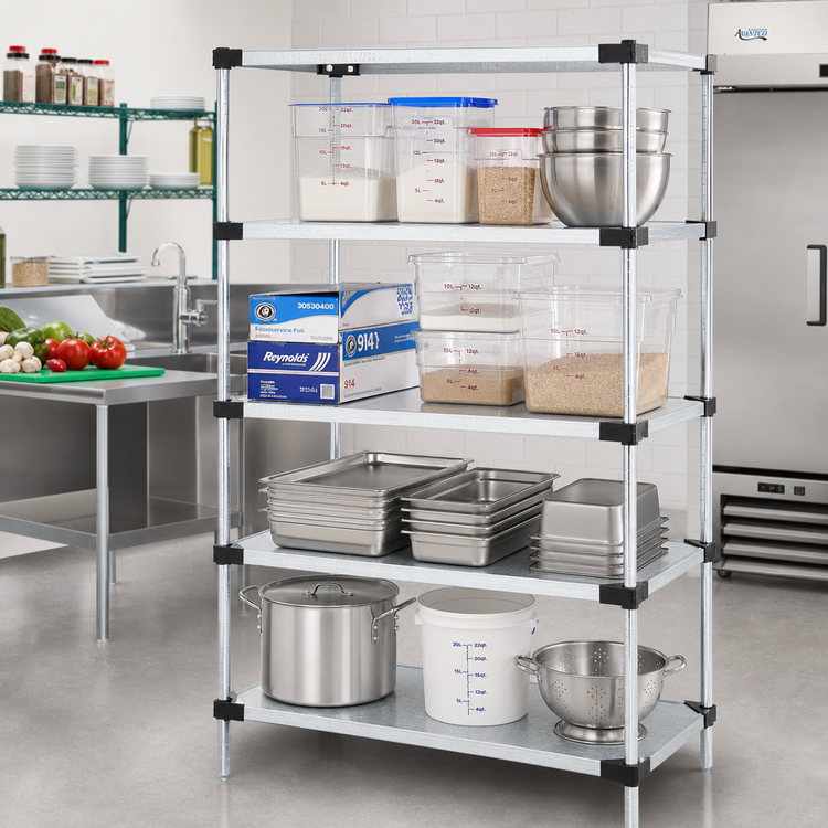 Product image #2 for Quantum WR63-2436SG Solid Shelving Starter Kit with 4 Shelves, 36 x 24 x 63 Inches