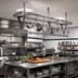 Thumbnail image #2 for Eagle Group Commercial Ceiling-Mounted Stainless Steel Triple-Bar Pot Rack with 27 Hooks