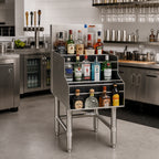 Thumbnail image #2 for Eagle Group Spec-Bar LDSR36-24 36-Inch Freestanding 4-Step Liquor Bottle Display, Open Step-and-Rail, 304 Stainless Steel