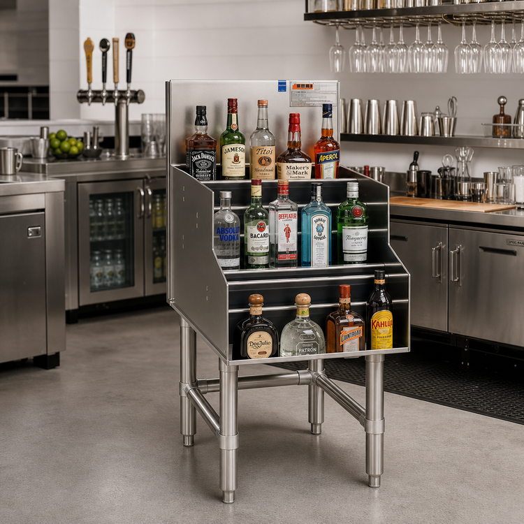Product image #2 for Spec-Bar 36-Inch Freestanding Liquor Bottle Display Unit, 304 Stainless Steel