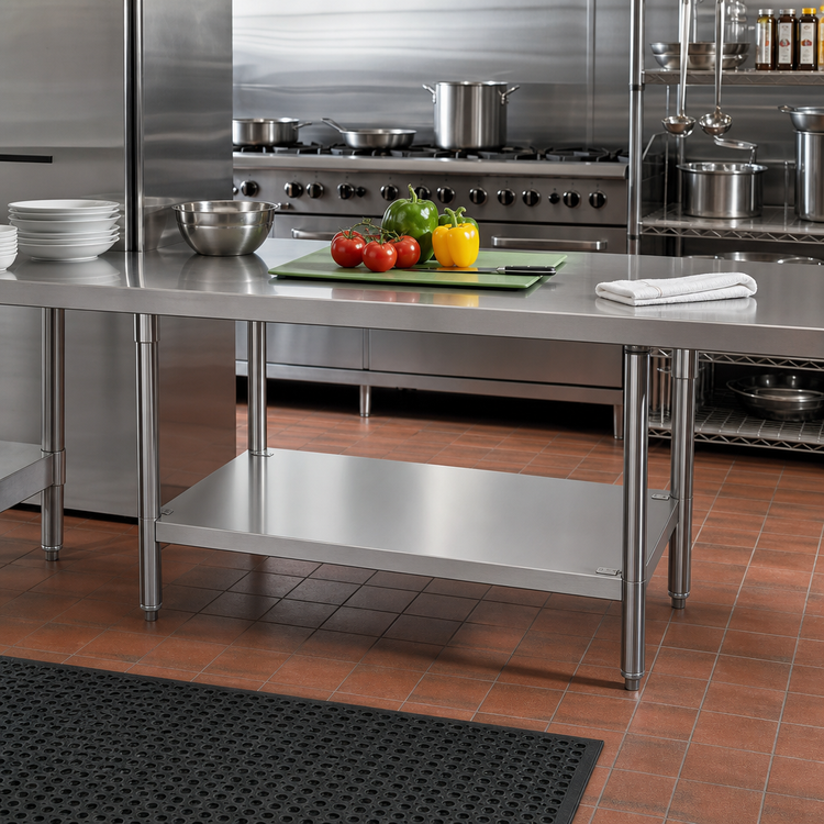 Product image #2 for Eagle Group 24-Inch Wide x 24-1/8-Inch Deep 18-Gauge 400 Series Stainless Steel Dishtable Undershelf