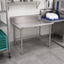 Thumbnail image #2 for John Boos 36-7/8-Inch 16-Gauge 300-Series Stainless Steel Dish Sorting Table with 10-Inch Backsplash