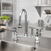 Thumbnail image #2 for T&S Brass B-0323-04 Medical Deck-Mount Faucet with Rigid Gooseneck Spout and Wrist Handles