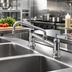 Thumbnail image #2 for T&S Brass Double Pantry Deck-Mount Mixing Faucet with 9-Inch Swing Nozzle and 8-Inch Adjustable Centers
