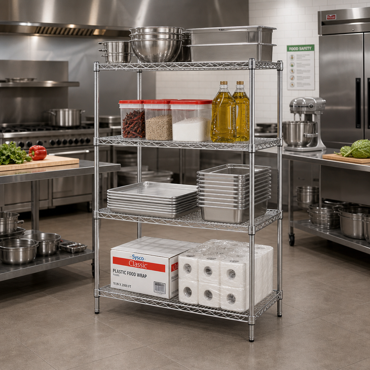 Product image #2 for Metro Super Erecta 30"W x 24"D x 63"H Stationary Starter Wire Shelving Unit, 4 Shelves