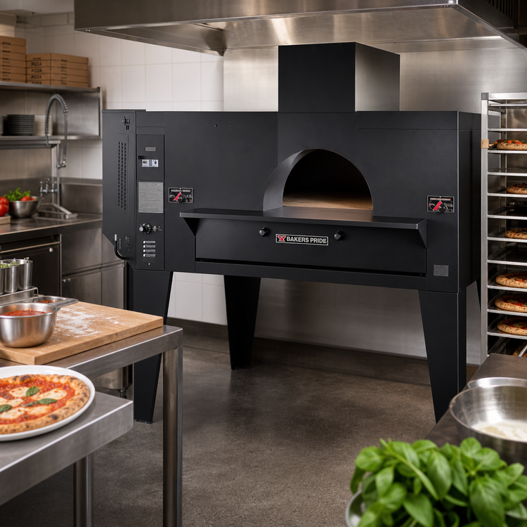 Product image #2 for Bakers Pride IL Forno Classico FC-616 Single Deck Gas Pizza Oven with 60 x 36-Inch Cordierite Deck and Black Powder Coated Exterior