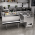 Thumbnail image #2 for Krowne 72-Inch Taffer Command Station Underbar Bar Ice Bin with Hybrid Sink and Speedrail, No Cold Plate