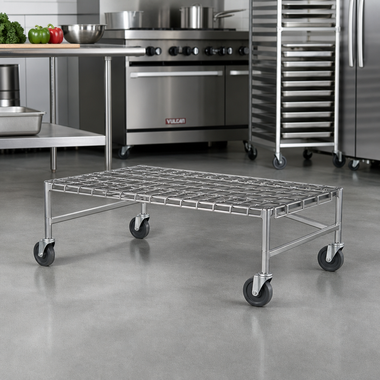 Product image #2 for Eagle Group Mobile Wire Dunnage Rack, 30 x 21 x 14 Inches, 800 lb Capacity, Chrome