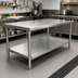 Thumbnail image #2 for Advance Tabco 54 x 18-Inch Stainless Steel Undershelf for 60 x 24-Inch Work Tables