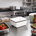 Thumbnail image #2 for Endurance Rectangular Melamine Serving Bowl, 44 oz., White with Black Rim