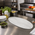 Thumbnail image #2 for American Metalcraft Naturals Oval Melamine Serving Board, White Marble Pattern, 25-1/2 x 10-1/4 Inch