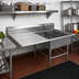 Thumbnail image #2 for John Boos Pro-Bowl 2-Compartment Platter Sink with 18-Inch Left Drainboard, 14-Gauge Stainless Steel