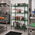 Thumbnail image #2 for Heavy Duty 4-Tier Stationary Wire Shelving Unit, 24 x 14 x 74 Inches, Green Epoxy Coated