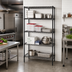 Thumbnail image #2 for Quantum 30 Inch W x 18 Inch D x 86 Inch H Black Epoxy Wire Shelving Starter Kit