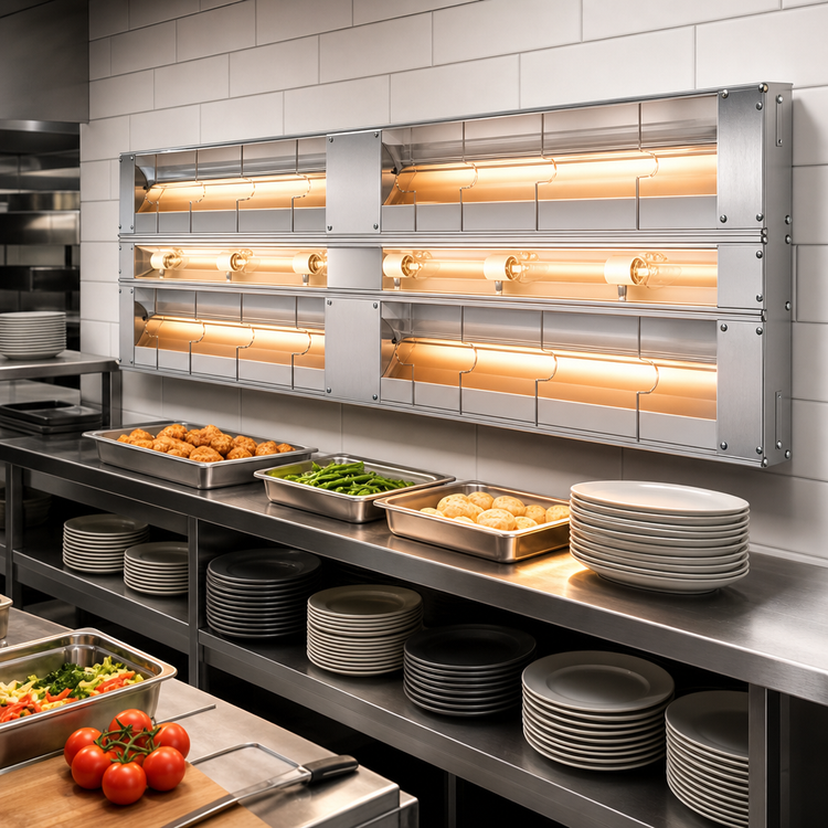 Product image #2 for Hatco Glo-Ray 60-Inch Lighted Double Infrared Strip Heater, Aluminum, 2400 Watts