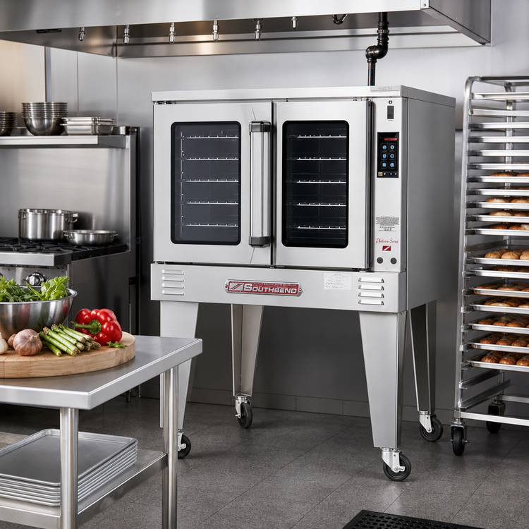 Product image #2 for Southbend Platinum Series Full-Size Single Deck Gas Convection Oven, Standard Depth, Touchscreen Controls, Dependent Doors, 70,000 BTU