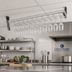 Thumbnail image #2 for Crestware 24-Inch Bright Chrome Ceiling-Mounted Glass Hanging Rack