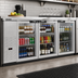 Thumbnail image #2 for Hoshizaki 80-Inch Three-Section Glass Door Back Bar Cooler with Stainless Steel Exterior