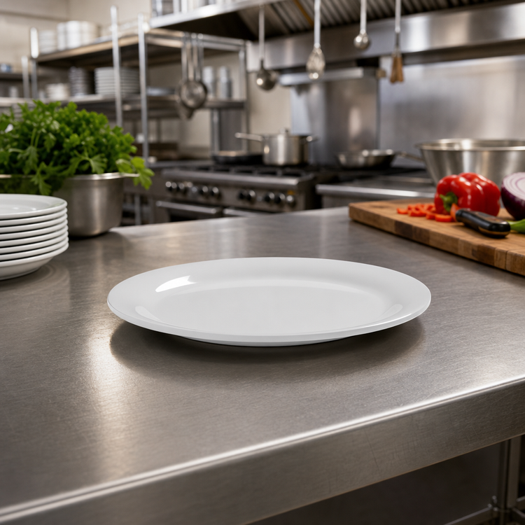 Product image #3 for Jane 9-Inch Round Wide Rim Melamine Dinner Plate