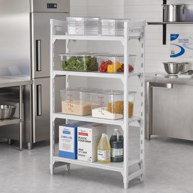 Product image #3 for Cambro Camshelving Premium 24-Inch Deep x 54-Inch Wide x 84-Inch High 4-Shelf Solid Stationary Starter Unit