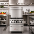 Thumbnail image #3 for Wolf WX Series 24-Inch 4-Burner Propane Gas Commercial Range with Space Saver Oven