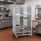 Thumbnail image #2 for Channel Manufacturing 458A6 Double-Section Aluminum Cafeteria Tray Rack, 64-Inch High, Side-Load, 56-Tray Capacity for 14 x 18-Inch Trays