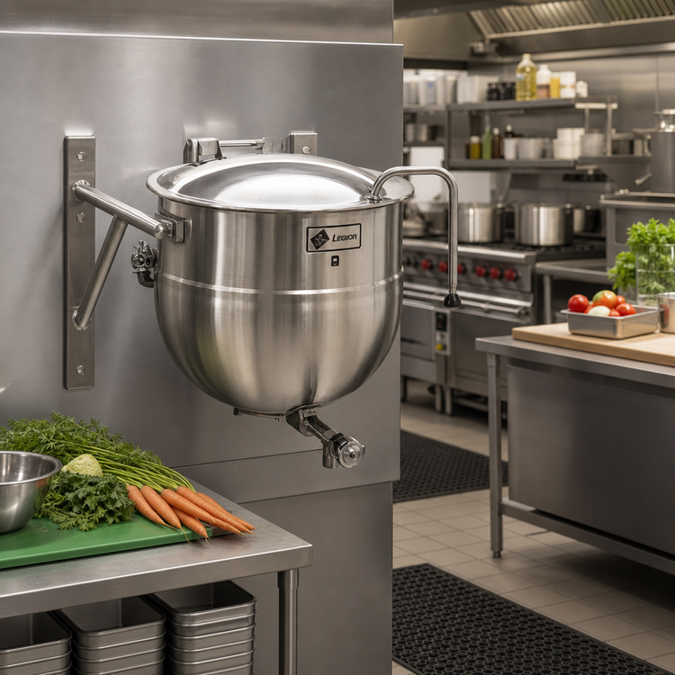 Product image #2 for Legion LTWT-30 30-Gallon Wall-Mounted Direct Steam Kettle