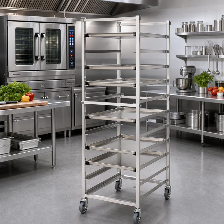 Product image #2 for Panco Mobile Full-Height Stainless Steel Utility Rack for 18 x 26 Trays