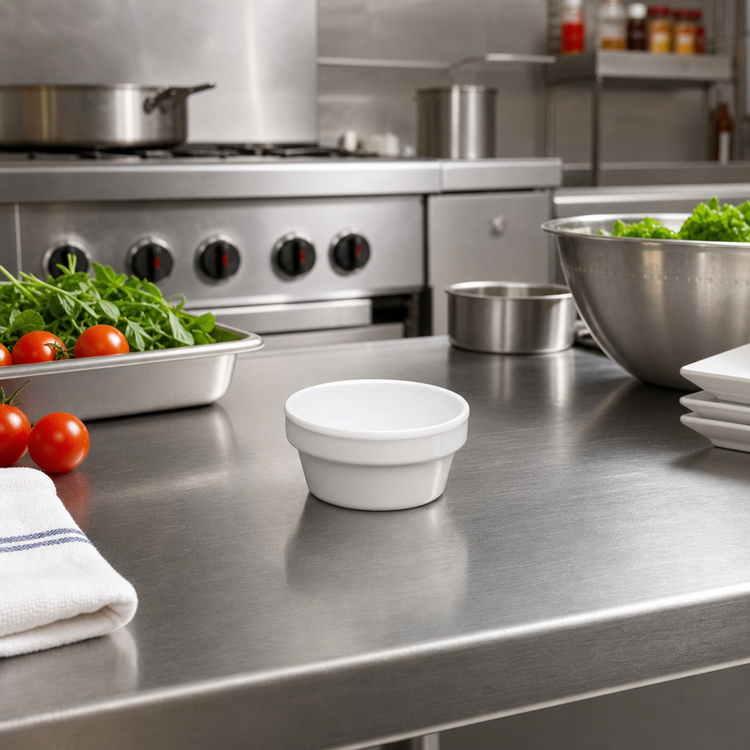 Product image #3 for Winco 2-1/2 oz White Round Melamine Sauce Cup