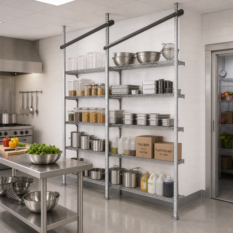 Product image #2 for Quantum 24-Inch Intermediate Overhead Track Shelving Kit with 86-Inch Posts