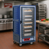 Thumbnail image #2 for Metro C5 3 Series Mobile 3/4 Height Heated Holding Cabinet with Blue Insulation Armour, Clear Polycarbonate Door, Fixed Wire Slides