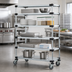 Thumbnail image #2 for Mobile Shelving Cart with 5 Solid Galvanized Steel Shelves, 60 x 18 x 69 Inches