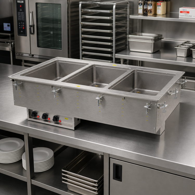 Product image #2 for Vollrath 3-Well Drop-In Electric Hot Food Well, Wet Operation, Individual Infinite Controls, 120V, Marine-Grade Stainless Steel
